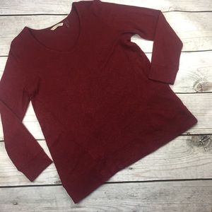 Soft Surroundings Sweater- Dark Red Vneck- Medium